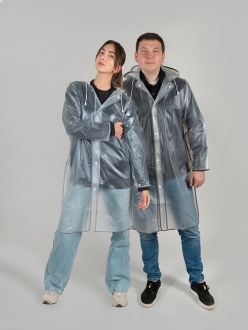 Изображение №5 | Дождевик «Providence» c чехлом, унисекс XS-S (прозрачный/красный)