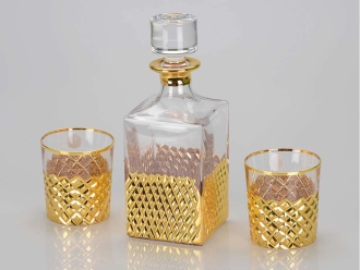 Изображение №1 | Набор для виски «Один на один» (прозрачный/золотистый)
