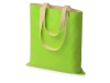 Изображение №1 | Сумка для шопинга «Twin» двухцветная из хлопка, 180 г/м2 (зеленое яблоко/натуральный)