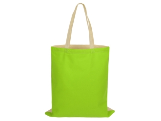 Изображение №4 | Сумка для шопинга «Twin» двухцветная из хлопка, 180 г/м2 (зеленое яблоко/натуральный)