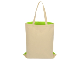 Изображение №5 | Сумка для шопинга «Twin» двухцветная из хлопка, 180 г/м2 (зеленое яблоко/натуральный)