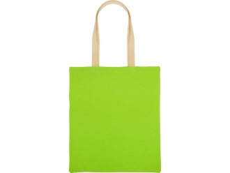 Изображение №6 | Сумка для шопинга «Twin» двухцветная из хлопка, 180 г/м2 (зеленое яблоко/натуральный)