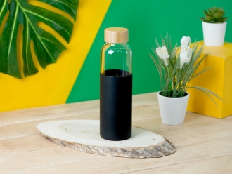 Изображение №15 | Стеклянная бутылка для воды в силиконовом чехле «Refine» (черный)