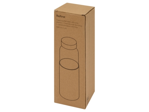 Изображение №5 | Стеклянная бутылка для воды в силиконовом чехле «Refine» (черный)