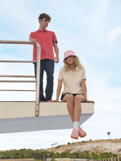 Изображение №7 | Рубашка поло унисекс Pacific, розовая (лососевая), размер S