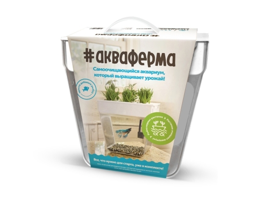 Изображение №3 | Набор для выращивания растений и ухода за рыбкой «Акваферма» (прозрачный, белый)