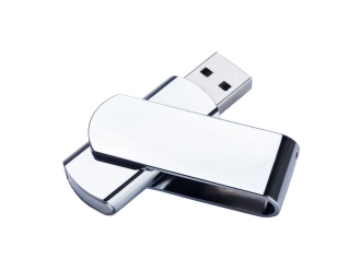 Изображение №1 | USB 2.0- флешка на 4 Гб глянцевая поворотная 4Gb (серебристый/глянец)