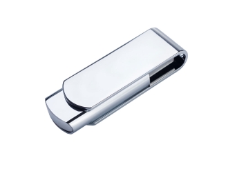 Изображение №2 | USB 2.0- флешка на 4 Гб глянцевая поворотная 4Gb (серебристый/глянец)