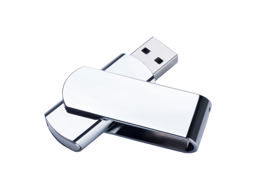 Изображение №1 | USB 2.0- флешка на 4 Гб глянцевая поворотная 4Gb (серебристый/глянец)