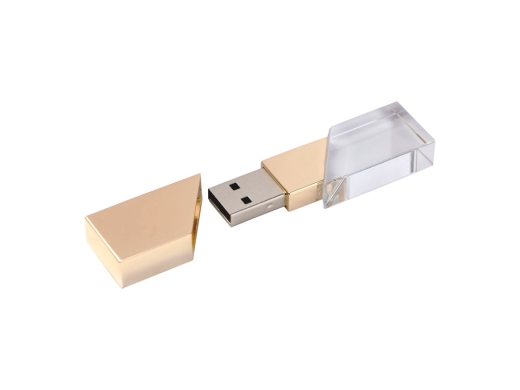 Изображение №2 | USB 2.0- флешка на 16 Гб кристалл в металле 16Gb (золотистый)