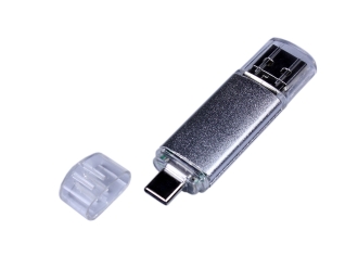 Изображение №4 | USB 2.0/micro USB/Type-C- флешка на 64 Гб 64Gb (серебристый)