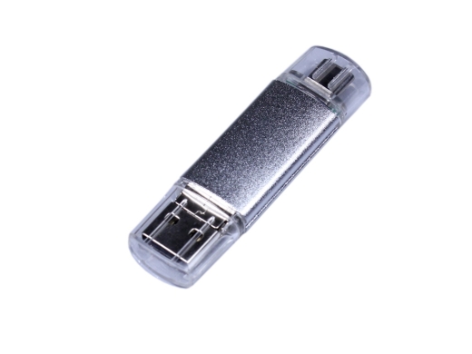 Изображение №1 | USB 3.0/micro USB/Type-C- флешка на 32 Гб 32Gb (серебристый)