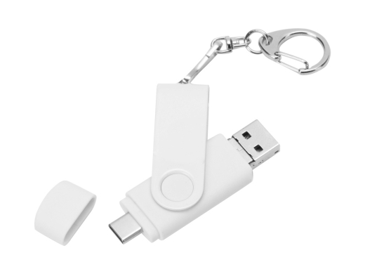 Изображение №3 | USB 3.0/micro USB/Type-C - флешка на 32 Гб 3-в-1 с поворотным механизмом 32Gb (белый)