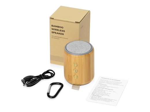 Изображение №3 | Портативная колонка из бамбука «Bongo» (натуральный/серый)