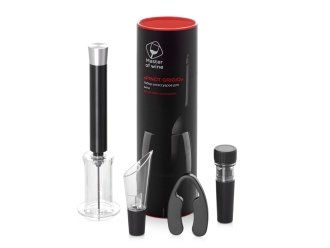 Изображение №1 | Набор аксессуаров для вина «Pinot Grigio» (черный/серебристый)