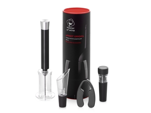 Изображение №1 | Набор аксессуаров для вина «Pinot Grigio» (черный/серебристый)