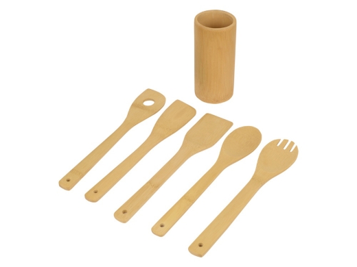 Изображение №2 | Набор кухонных принадлежностей из бамбука 6в1 «Bestie» (натуральный)