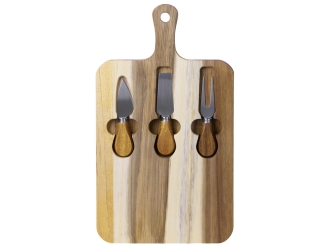 Изображение №3 | Набор для сыра из акации «Parmesan» (коричневый, серебристый)