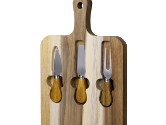 Изображение №5 | Набор для сыра из акации «Parmesan» (коричневый, серебристый)