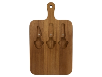 Изображение №6 | Набор для сыра из акации «Parmesan» (коричневый, серебристый)