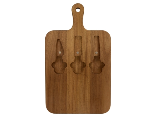 Изображение №6 | Набор для сыра из акации «Parmesan» (коричневый, серебристый)