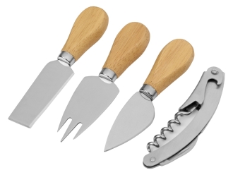 Изображение №5 | Набор для сыра и вина со стеклянной крышкой «Rendezvous» (ножи- натуральный/серебристый, коробка- натуральный/прозрачный)