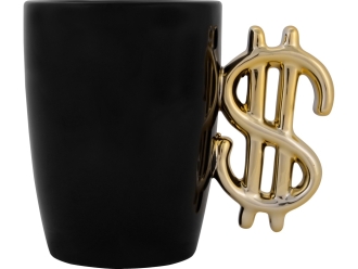 Изображение №2 | Кружка «Доллар» (черный/золотистый)