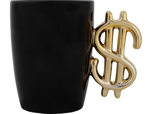 Изображение №2 | Кружка «Доллар» (черный/золотистый)