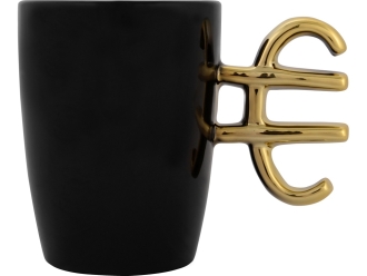 Изображение №2 | Кружка «Евро» (черный/золотистый)