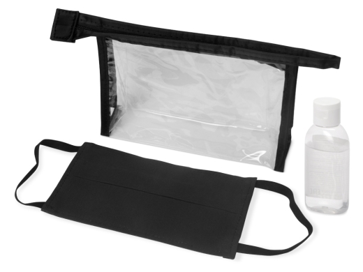 Изображение №1 | Набор средств индивидуальной защиты «Лайт» (косметичка- прозрачный/черный, маска- черный)