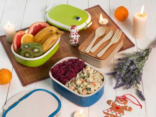 Изображение №11 | Ланч-бокс «Lunch» из пшеничного волокна с бамбуковой крышкой (бежевый)