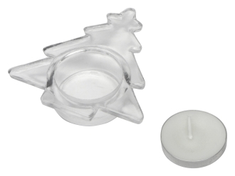 Изображение №2 | Подсвечник стеклянный со свечой (прозрачный, белый)