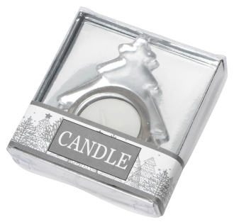 Изображение №5 | Подсвечник стеклянный со свечой (прозрачный, белый)