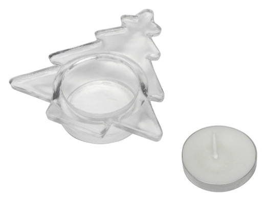 Изображение №2 | Подсвечник стеклянный со свечой (прозрачный, белый)