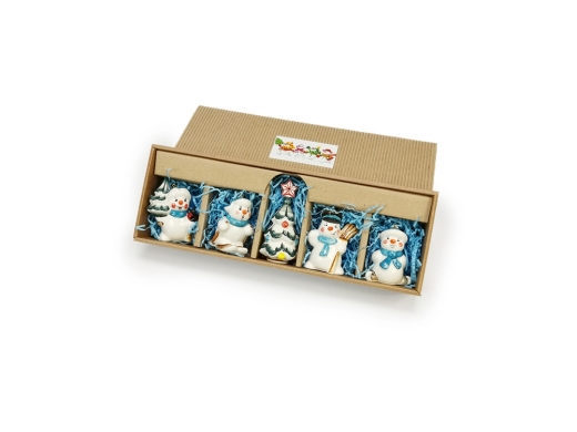 Изображение №1 | Набор новогодних игрушек (белый/голубой)