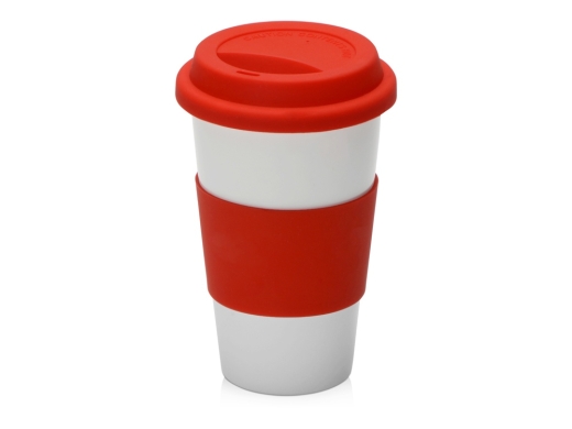 Изображение №1 | Фарфоровая кружка с двойными стенками «Toronto» (белый/красный)