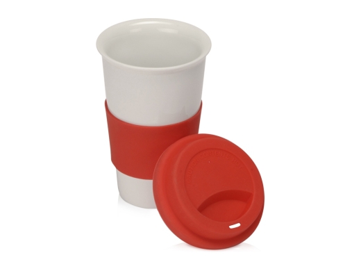 Изображение №2 | Фарфоровая кружка с двойными стенками «Toronto» (белый/красный)