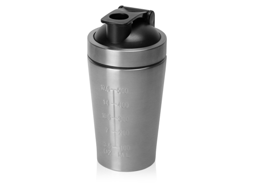 Изображение №1 | Спортивный шейкер из нержавеющей стали «Top Up» (серебристый, черный)