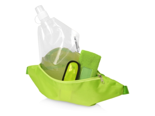 Изображение №2 | Набор для спорта «Keen glow» (сумка- зеленое яблоко, повязка- лайм, емкость- прозрачный, браслет- желтый)