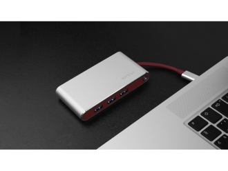 Изображение №12 | Хаб 8-в-1 Type-C «Hermes», USB 3.0 x 3, Type-C PD, HDMI, LAN, картридер (красный)