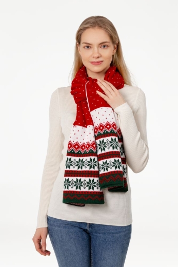 Изображение №5 | Шарф Happy View, красный с зеленым