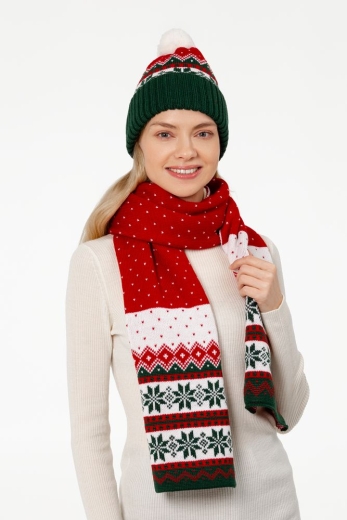 Изображение №6 | Шарф Happy View, красный с зеленым