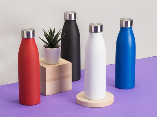 Изображение №8 | Бутылка для воды из нержавеющей стали «Rely», 650 мл (красный, серебристый)