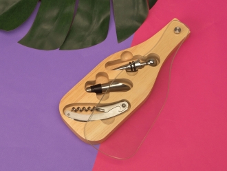 Изображение №11 | Набор аксессуаров для вина со стеклянной крышкой «Pinotage» (натуральный, серебристый/черный)