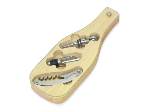 Изображение №3 | Набор аксессуаров для вина со стеклянной крышкой «Pinotage» (натуральный, серебристый/черный)