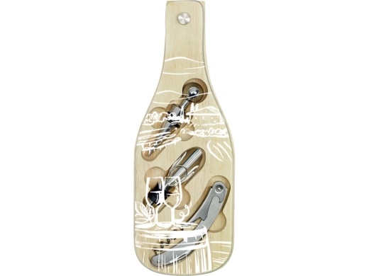 Изображение №4 | Набор аксессуаров для вина со стеклянной крышкой «Pinotage» (натуральный, серебристый/черный)