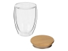 Изображение №2 | Стакан с двойными стенками и бамбуковой крышкой «Valday» (прозрачный, коричневая крышка)