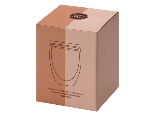 Изображение №7 | Стакан с двойными стенками и бамбуковой крышкой «Valday» (прозрачный, коричневая крышка)