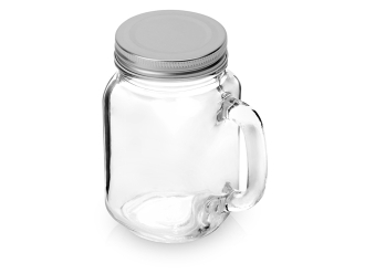 Изображение №1 | Кружка-банка «Smoothie» с крышкой (прозрачный/серебристый)