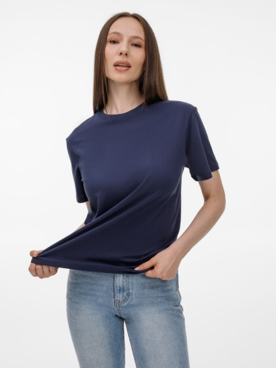 Изображение №11 | Футболка унисекс T-Bolka 180, темно-синяя, размер XS